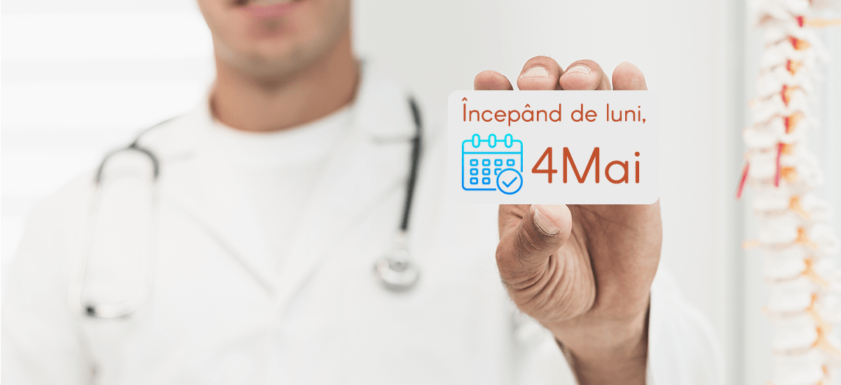 Reluăm consultațiile de recuperare medicală începând de luni 4 mai
